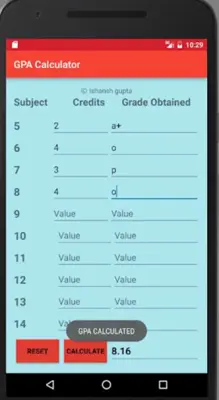 GPA Calculator android App screenshot 0