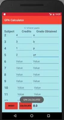 GPA Calculator android App screenshot 1